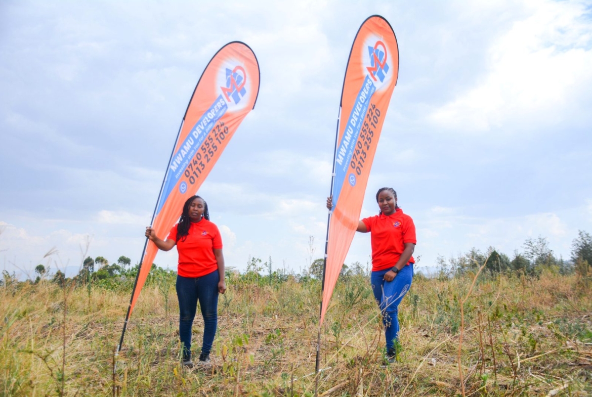 Mwamu Developers team showcasing prime 50x100 plots for sale in Njoro Bagaria Nakuru County